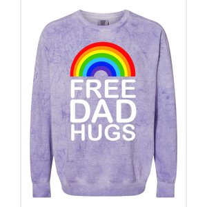 Free Dad Hugs Lgbt Pride Gay Gift Colorblast Crewneck Sweatshirt