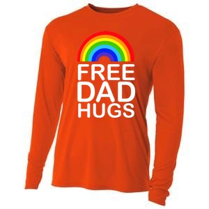 Free Dad Hugs Lgbt Pride Gay Gift Cooling Performance Long Sleeve Crew