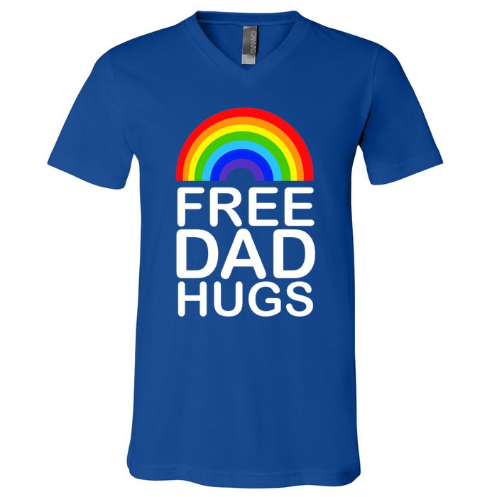 Free Dad Hugs Lgbt Pride Gay Gift V-Neck T-Shirt