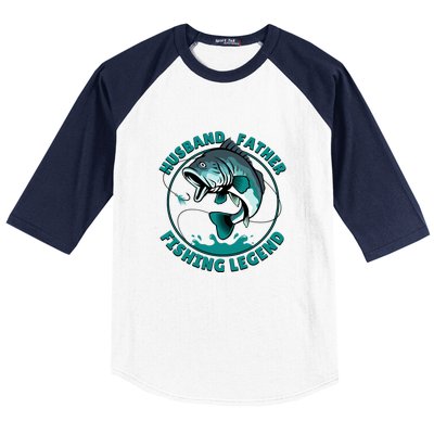 Father's Day Husband Father Fishing Legend Gift Baseball Sleeve Shirt