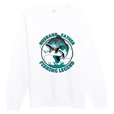 Father's Day Husband Father Fishing Legend Gift Premium Crewneck Sweatshirt