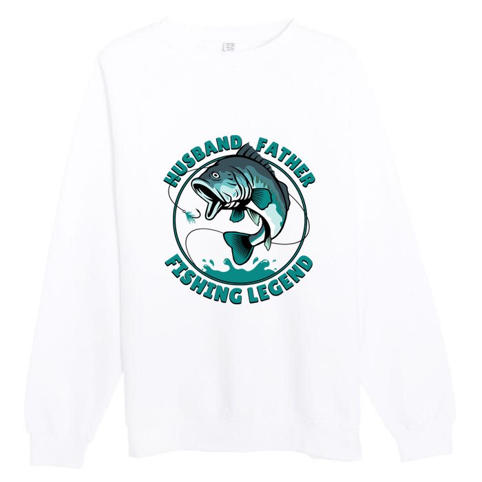 Father's Day Husband Father Fishing Legend Gift Premium Crewneck Sweatshirt