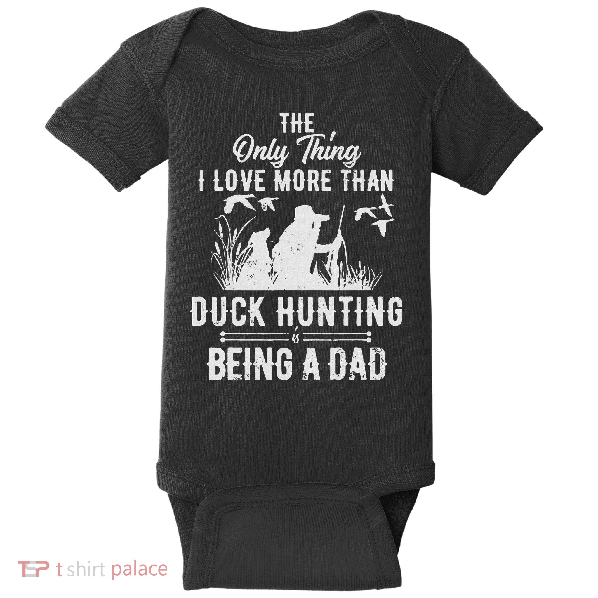 Funny Duck Hunting With Dad Dog Gift For Duck Hunting Baby Bodysuit