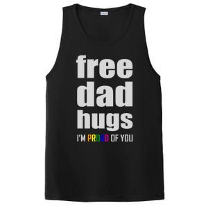 Free Dad Hugs Lgbt Pride Month Lgbtq Rainbow Flag Meaningful Gift PosiCharge Competitor Tank