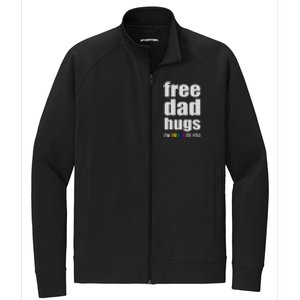 Free Dad Hugs Lgbt Pride Month Lgbtq Rainbow Flag Meaningful Gift Stretch Full-Zip Cadet Jacket