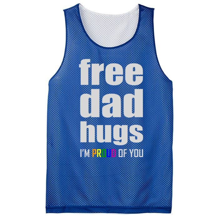 Free Dad Hugs Lgbt Pride Month Lgbtq Rainbow Flag Meaningful Gift Mesh Reversible Basketball Jersey Tank