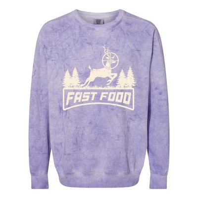 Funny Deer Hunting Season Fast Food Hunter Colorblast Crewneck Sweatshirt