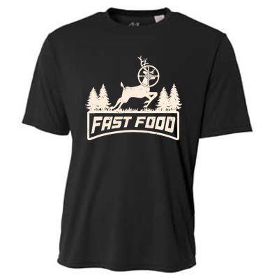 Funny Deer Hunting Season Fast Food Hunter Cooling Performance Crew T-Shirt