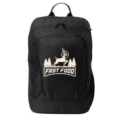 Funny Deer Hunting Season Fast Food Hunter City Backpack