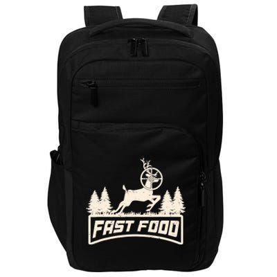 Funny Deer Hunting Season Fast Food Hunter Impact Tech Backpack