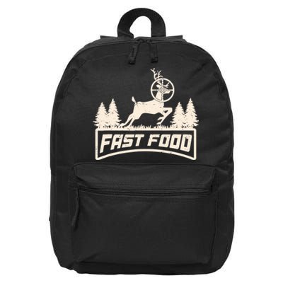 Funny Deer Hunting Season Fast Food Hunter 16 in Basic Backpack