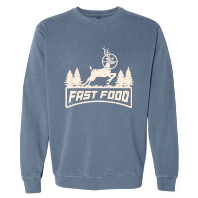 Funny Deer Hunting Season Fast Food Hunter Garment-Dyed Sweatshirt