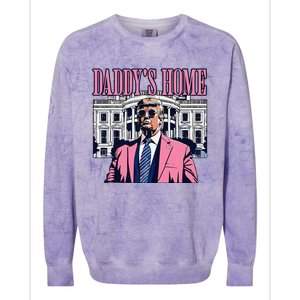 Funny DaddyS Home Trump Pin.K 2024 Take America Back 2024 Colorblast Crewneck Sweatshirt