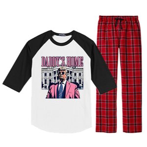 Funny DaddyS Home Trump Pin.K 2024 Take America Back 2024 Raglan Sleeve Pajama Set