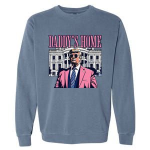 Funny DaddyS Home Trump Pin.K 2024 Take America Back 2024 Garment-Dyed Sweatshirt