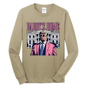 Funny DaddyS Home Trump Pin.K 2024 Take America Back 2024 Tall Long Sleeve T-Shirt