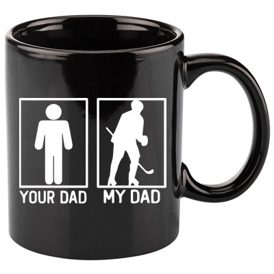 Father's Day Hockey Ball Your Dad Vs My Dad Hockey Ball Dad Gift Hockey Dad 11oz C Handle Ceramic Mug