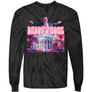 Funny DaddyS Home Trump Pink 2024 Tie-Dye Long Sleeve Shirt