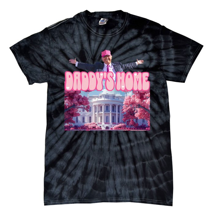 Funny DaddyS Home Trump Pink 2024 Tie-Dye T-Shirt