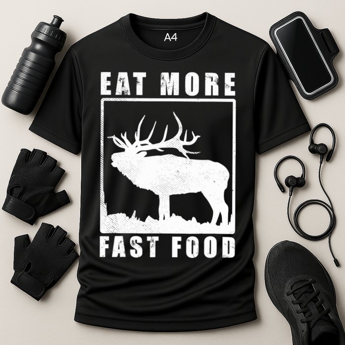 Funny Deer Hunting Season Eat More Fast Food Hunter Cooling Performance Crew T-Shirt