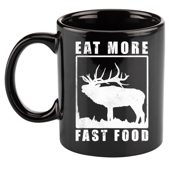 Funny Deer Hunting Season Eat More Fast Food Hunter 11oz C Handle Ceramic Mug