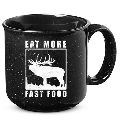Funny Deer Hunting Season Eat More Fast Food Hunter 15oz Campfire Ceramic Mug