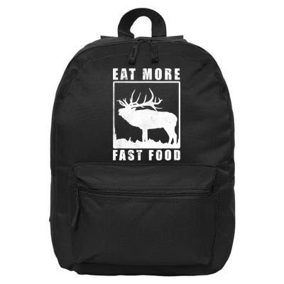Funny Deer Hunting Season Eat More Fast Food Hunter 16 in Basic Backpack