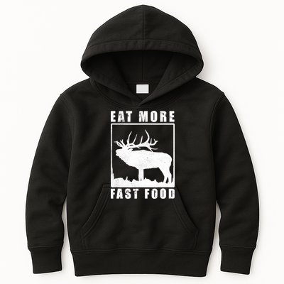 Funny Deer Hunting Season Eat More Fast Food Hunter Kids Hoodie
