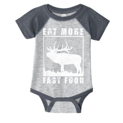 Funny Deer Hunting Season Eat More Fast Food Hunter Infant Baby Jersey Bodysuit