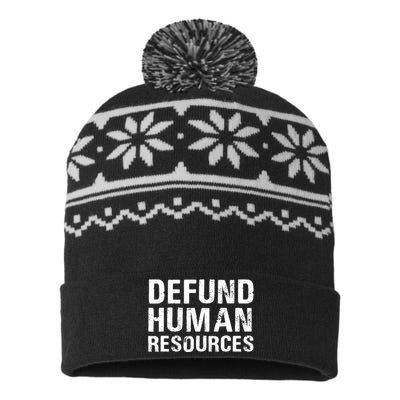 Funny Defund Human Resources USA-Made Snowflake Beanie