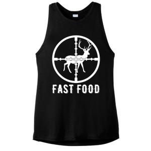 Funny Deer Hunting Season Fast Food Hunter Ladies PosiCharge Tri-Blend Wicking Tank