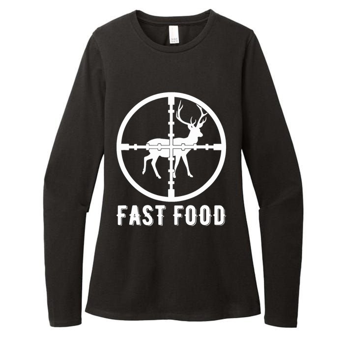 Funny Deer Hunting Season Fast Food Hunter Womens CVC Long Sleeve Shirt