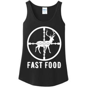 Funny Deer Hunting Season Fast Food Hunter Ladies Essential Tank