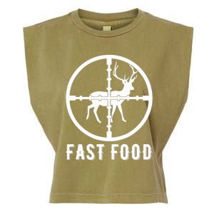 Funny Deer Hunting Season Fast Food Hunter Garment-Dyed Women's Muscle Tee