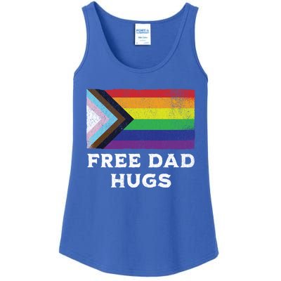 Free Dad Hugs Lgbt Rainbow Pride Fathers Day Pride Month Gift Ladies Essential Tank