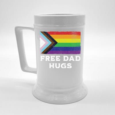 Free Dad Hugs Lgbt Rainbow Pride Fathers Day Pride Month Gift Beer Stein