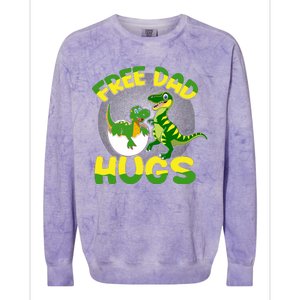 Free Dad Hugs Funny Dinosaurs Sketch Colorblast Crewneck Sweatshirt