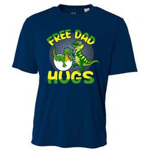 Free Dad Hugs Funny Dinosaurs Sketch Cooling Performance Crew T-Shirt