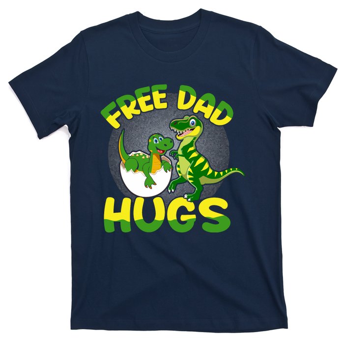 Free Dad Hugs Funny Dinosaurs Sketch T-Shirt