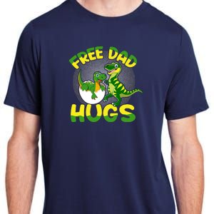 Free Dad Hugs Funny Dinosaurs Sketch Adult ChromaSoft Performance T-Shirt