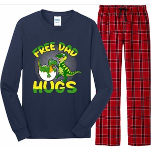 Free Dad Hugs Funny Dinosaurs Sketch Long Sleeve Pajama Set