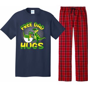 Free Dad Hugs Funny Dinosaurs Sketch Pajama Set