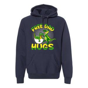 Free Dad Hugs Funny Dinosaurs Sketch Premium Hoodie