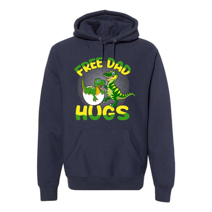 Free Dad Hugs Funny Dinosaurs Sketch Premium Hoodie