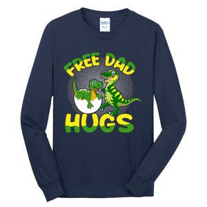 Free Dad Hugs Funny Dinosaurs Sketch Tall Long Sleeve T-Shirt