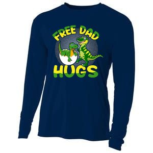 Free Dad Hugs Funny Dinosaurs Sketch Cooling Performance Long Sleeve Crew