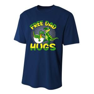 Free Dad Hugs Funny Dinosaurs Sketch Performance Sprint T-Shirt