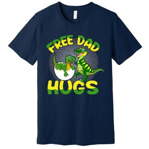 Free Dad Hugs Funny Dinosaurs Sketch Premium T-Shirt