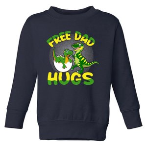 Free Dad Hugs Funny Dinosaurs Sketch Toddler Sweatshirt