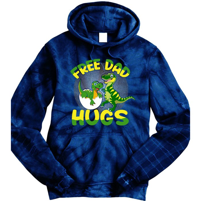 Free Dad Hugs Funny Dinosaurs Sketch Tie Dye Hoodie